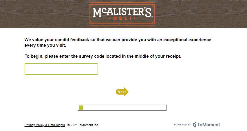 McAlister's Survey for a free Coupon